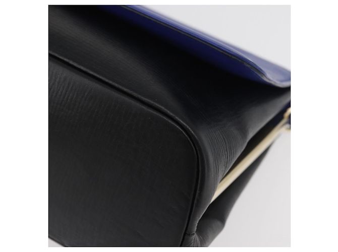 Bulgari Borsa a Spalla BVLGARI Isabella Rossellini in Pelle Blu Oro Auth BA12091A D'oro - vista 14