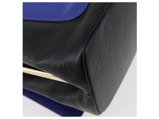Bulgari Borsa a Spalla BVLGARI Isabella Rossellini in Pelle Blu Oro Auth BA12091A D'oro - vista 15