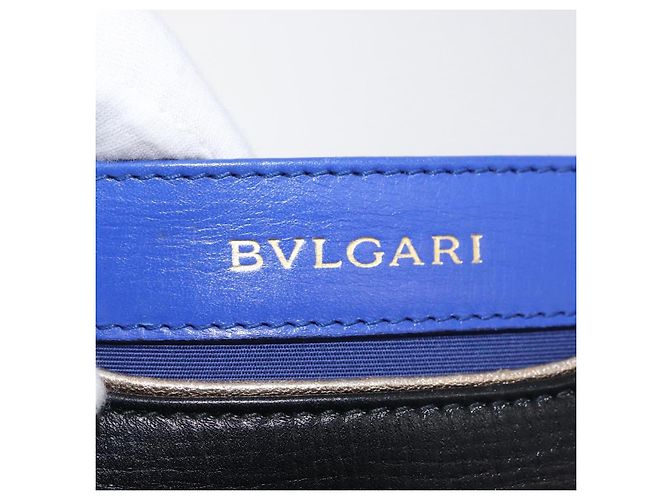 Bulgari Borsa a Spalla BVLGARI Isabella Rossellini in Pelle Blu Oro Auth BA12091A D'oro - vista 18