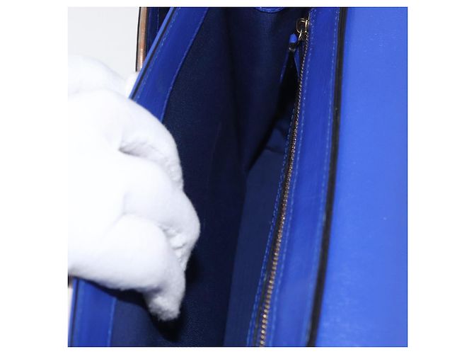 Bulgari Borsa a Spalla BVLGARI Isabella Rossellini in Pelle Blu Oro Auth BA12091A D'oro - vista 20