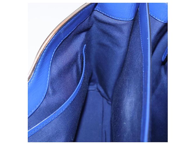 Bulgari Borsa a Spalla BVLGARI Isabella Rossellini in Pelle Blu Oro Auth BA12091A D'oro - vista 22
