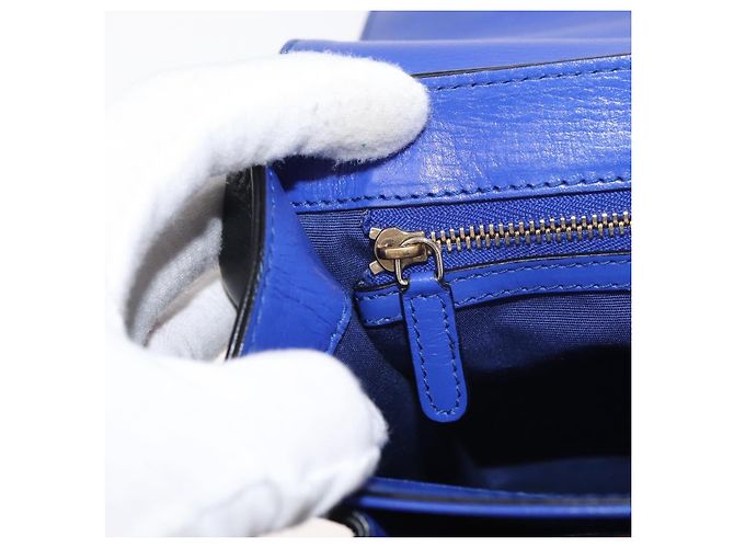 Bulgari Borsa a Spalla BVLGARI Isabella Rossellini in Pelle Blu Oro Auth BA12091A D'oro - vista 24