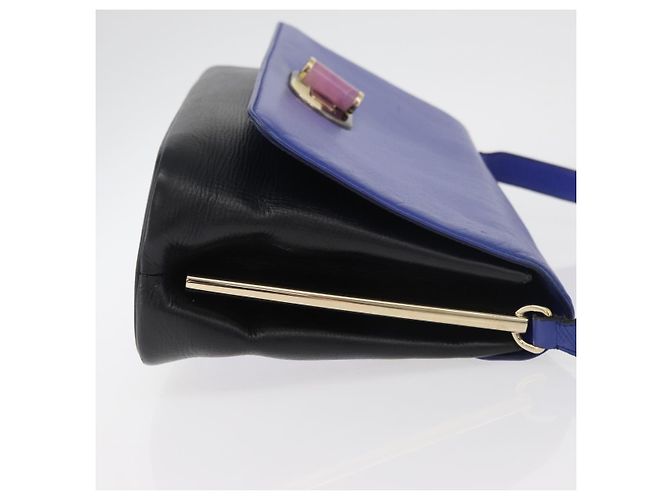 Bulgari Borsa a Spalla BVLGARI Isabella Rossellini in Pelle Blu Oro Auth BA12091A D'oro - vista 3