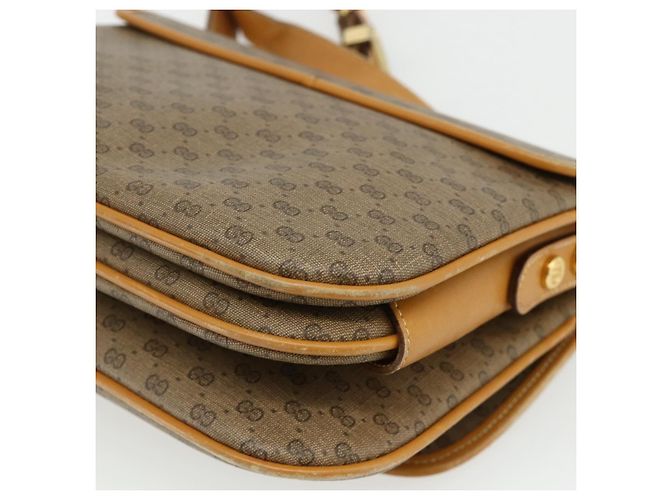 Gucci Borsa a Spalla Micro GG Supreme PVC Marrone Oro 001 116 0917 Auth ti3822 D'oro - vista 15