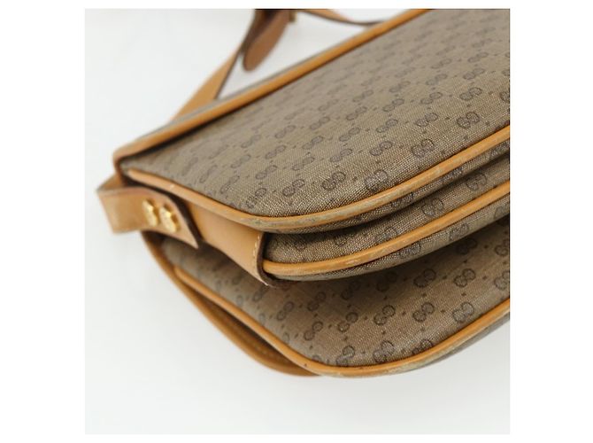 Gucci Borsa a Spalla Micro GG Supreme PVC Marrone Oro 001 116 0917 Auth ti3822 D'oro - vista 16