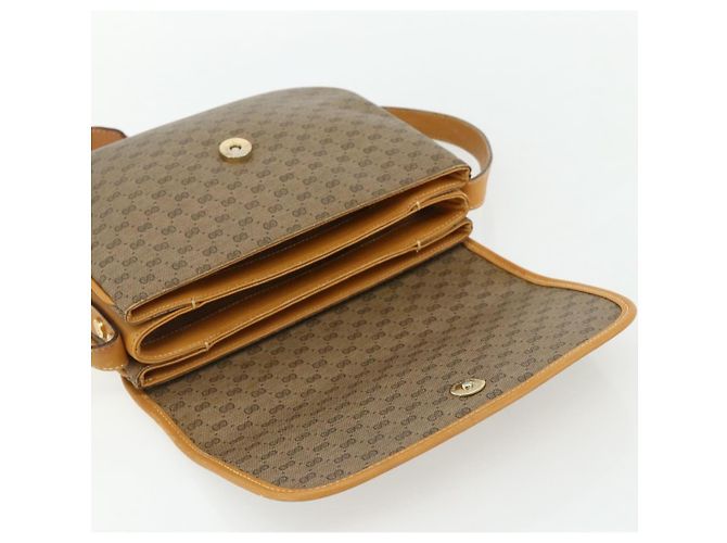 Gucci Borsa a Spalla Micro GG Supreme PVC Marrone Oro 001 116 0917 Auth ti3822 D'oro - vista 17