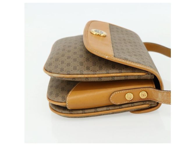 Gucci Borsa a Spalla Micro GG Supreme PVC Marrone Oro 001 116 0917 Auth ti3822 D'oro - vista 4