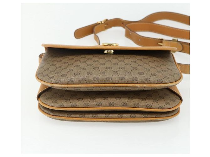 Gucci Borsa a Spalla Micro GG Supreme PVC Marrone Oro 001 116 0917 Auth ti3822 D'oro - vista 5