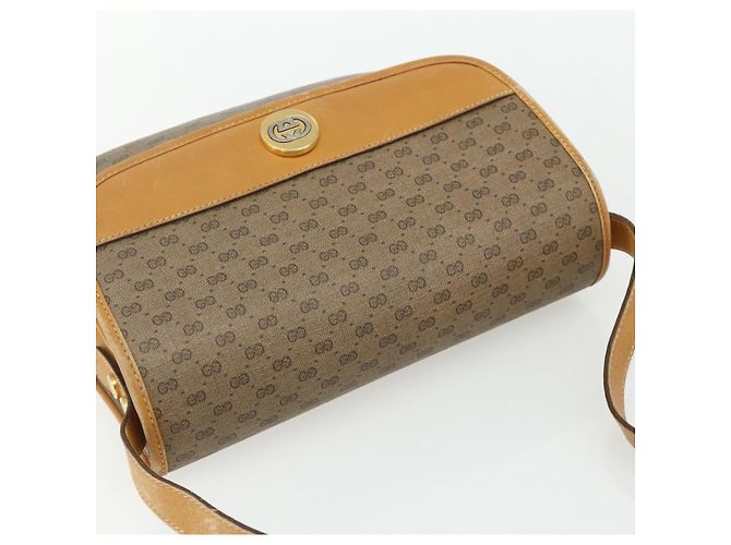 Gucci Borsa a Spalla Micro GG Supreme PVC Marrone Oro 001 116 0917 Auth ti3822 D'oro - vista 6