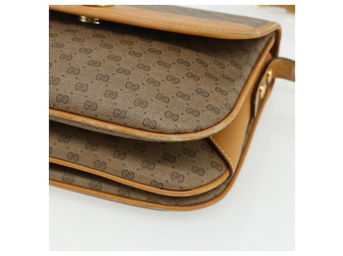 Gucci Borsa a Spalla Micro GG Supreme PVC Marrone Oro 001 116 0917 Auth ti3822 D'oro - vista 9