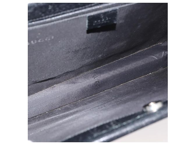 Borsa Tote in pelle nera e argento GUCCI 0021047 Auth ka3869 Nero - vista 11