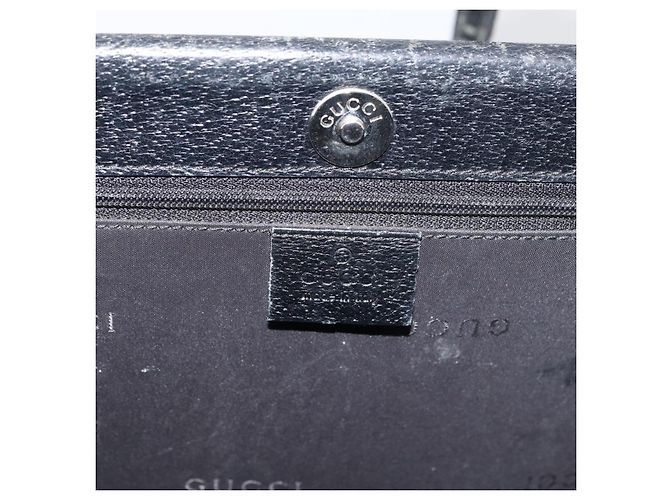 Borsa Tote in pelle nera e argento GUCCI 0021047 Auth ka3869 Nero - vista 19