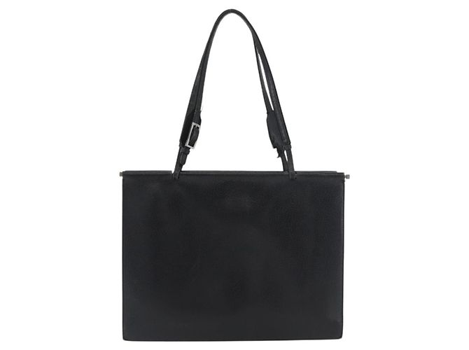 Borsa Tote in pelle nera e argento GUCCI 0021047 Auth ka3869 Nero - vista 2