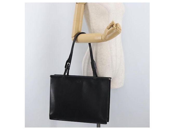 Borsa Tote in pelle nera e argento GUCCI 0021047 Auth ka3869 Nero - vista 24