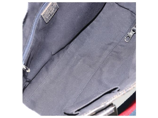 Borsa a Mano Gucci GG Canvas Sherry Line Rossa Blu Navy 145810 Auth 175695 Rosso - vista 11