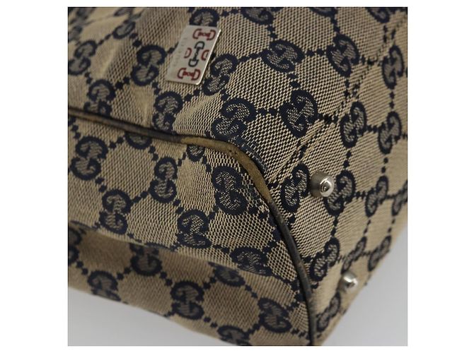 Borsa a Mano Gucci GG Canvas Sherry Line Rossa Blu Navy 145810 Auth 175695 Rosso - vista 14