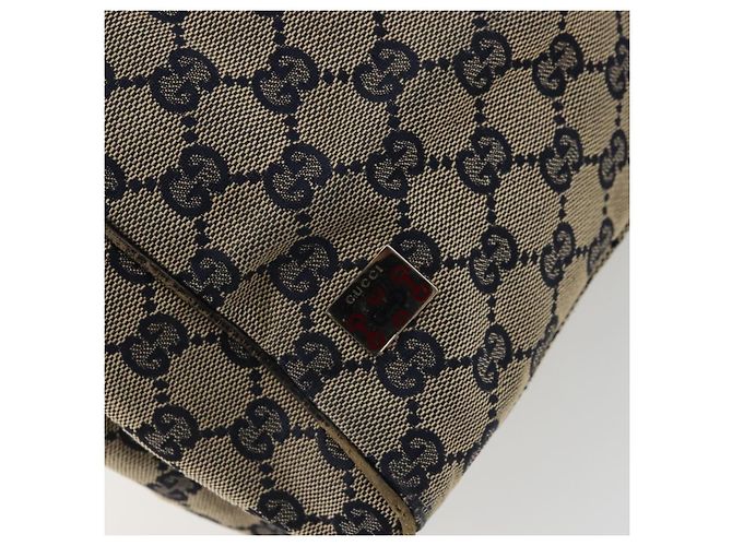 Borsa a Mano Gucci GG Canvas Sherry Line Rossa Blu Navy 145810 Auth 175695 Rosso - vista 17