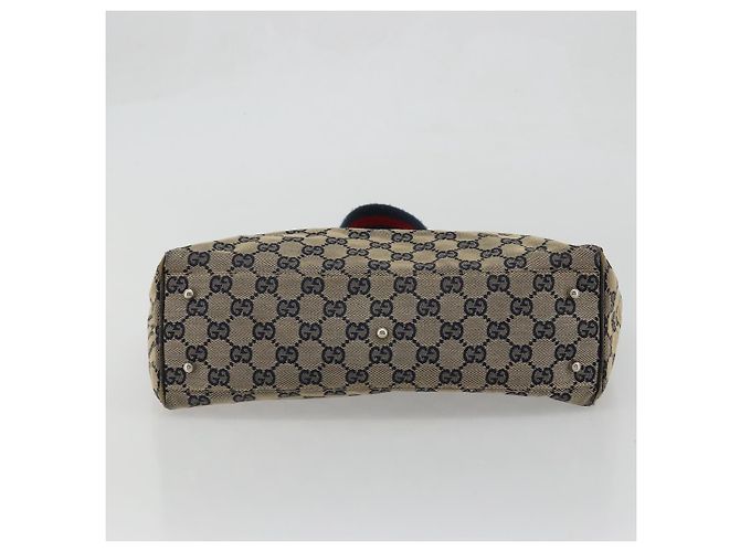 Borsa a Mano Gucci GG Canvas Sherry Line Rossa Blu Navy 145810 Auth 175695 Rosso - vista 5
