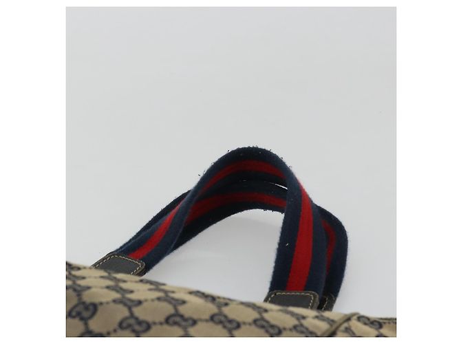 Borsa a Mano Gucci GG Canvas Sherry Line Rossa Blu Navy 145810 Auth 175695 Rosso - vista 8