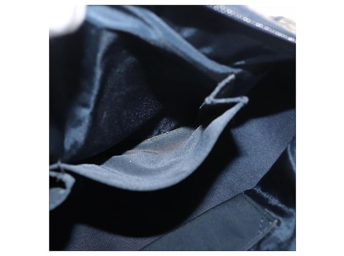 Christian Dior Trotter Canvas Saddle Hand Bag Navy Gold Auth 175481A Golden Navy blue - view 22
