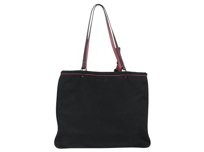 PRADA Borsa a mano in nylon nero argento Auth 175995A - vista 2