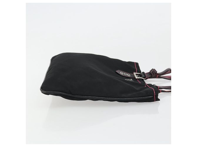 PRADA Borsa a mano in nylon nero argento Auth 175995A - vista 3