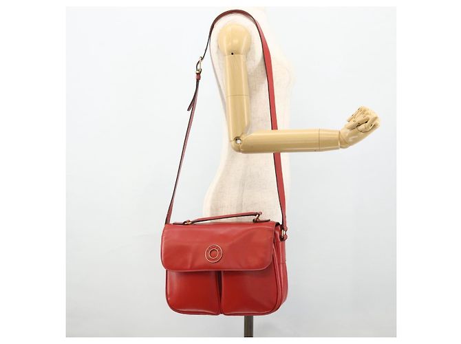 Borsa a mano CÉLINE Circle in pelle 2 in 1 rossa oro Auth YKZ1539A Rosso D'oro - vista 27