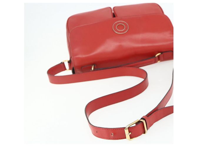 Borsa a mano CÉLINE Circle in pelle 2 in 1 rossa oro Auth YKZ1539A Rosso D'oro - vista 8