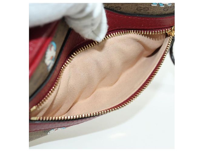 Bolsa de Ombro GUCCI Micro GG Supreme Doraemon PVC Bege Ouro 647784 Auth YKZ1331M Dourado - vista 21