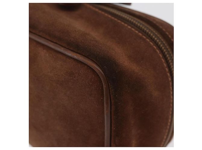 Pochette Cosmetica GUCCI Vanity Camoscio Marrone Oro 032 106 0141 Auth mr2301 D'oro - vista 16