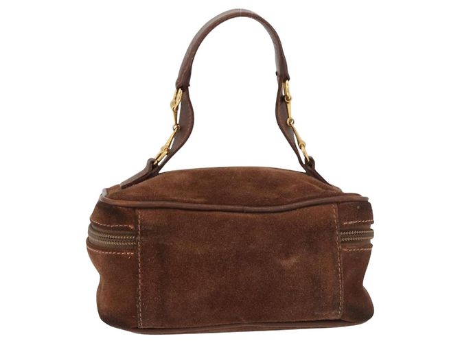 Pochette Cosmetica GUCCI Vanity Camoscio Marrone Oro 032 106 0141 Auth mr2301 D'oro - vista 2
