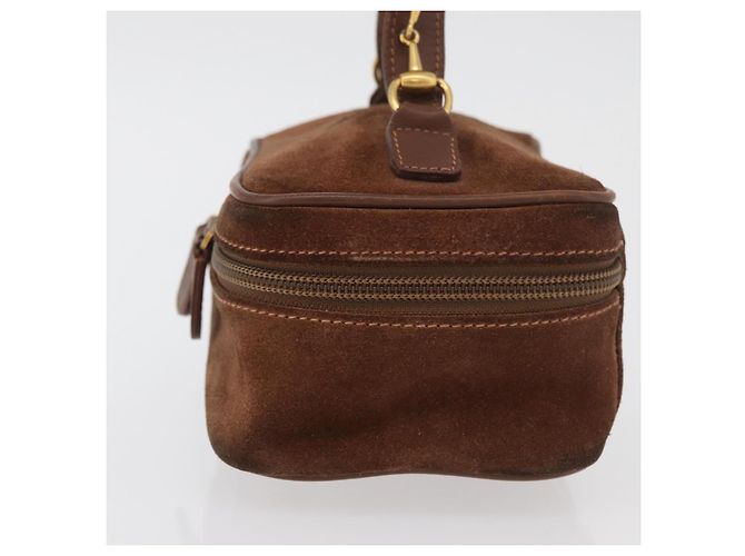 Pochette Cosmetica GUCCI Vanity Camoscio Marrone Oro 032 106 0141 Auth mr2301 D'oro - vista 3