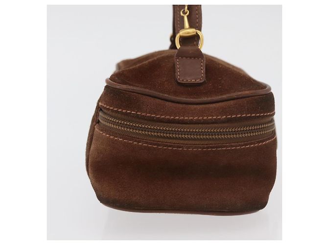 Pochette Cosmetica GUCCI Vanity Camoscio Marrone Oro 032 106 0141 Auth mr2301 D'oro - vista 4