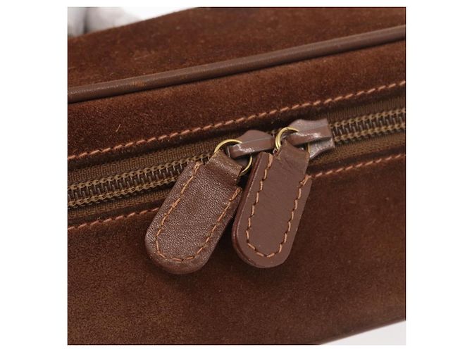 Pochette Cosmetica GUCCI Vanity Camoscio Marrone Oro 032 106 0141 Auth mr2301 D'oro - vista 9