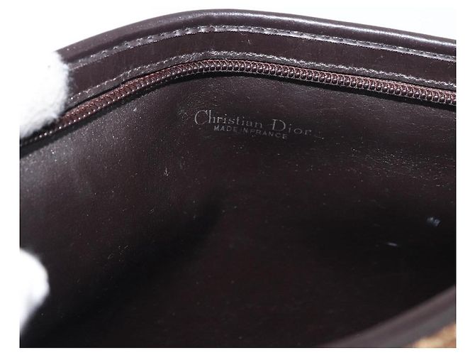 Borsa a Spalla in Tela Trotter Christian Dior Beige Oro Auth 176056 D'oro - vista 11