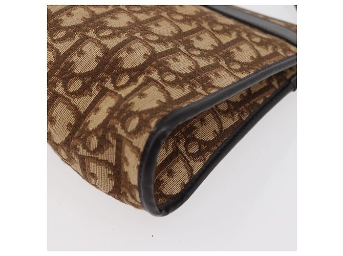 Borsa a Spalla in Tela Trotter Christian Dior Beige Oro Auth 176056 D'oro - vista 14