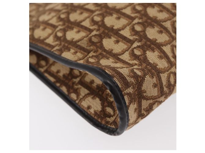 Borsa a Spalla in Tela Trotter Christian Dior Beige Oro Auth 176056 D'oro - vista 15