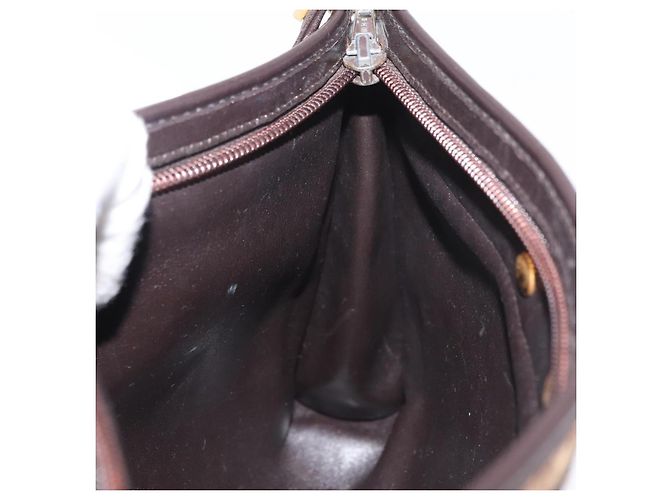 Borsa a Spalla in Tela Trotter Christian Dior Beige Oro Auth 176056 D'oro - vista 18