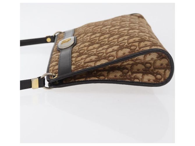 Borsa a Spalla in Tela Trotter Christian Dior Beige Oro Auth 176056 D'oro - vista 4
