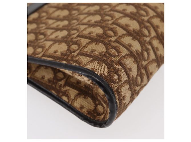 Borsa a Spalla in Tela Trotter Christian Dior Beige Oro Auth 176056 D'oro - vista 9