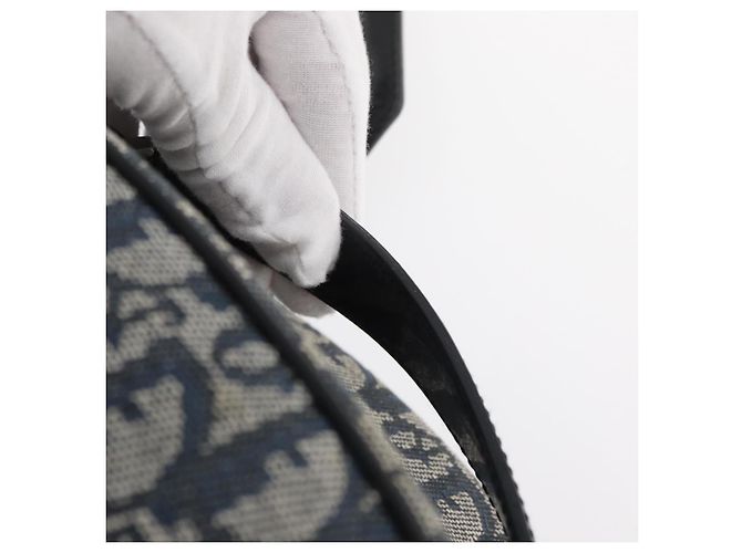 Christian Dior Trotter Canvas Handtasche Navy Silber Authentisch 165376 Marineblau - Ansicht 14
