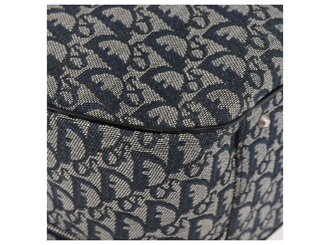 Christian Dior Trotter Canvas Handtasche Navy Silber Authentisch 165376 Marineblau - Ansicht 15