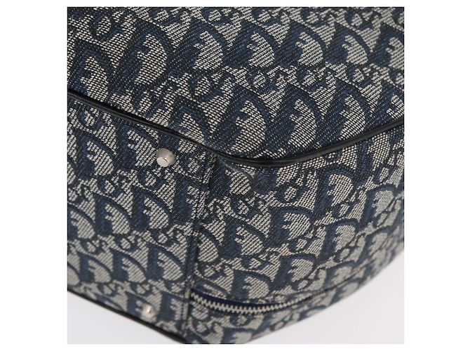 Christian Dior Trotter Canvas Handtasche Navy Silber Authentisch 165376 Marineblau - Ansicht 16