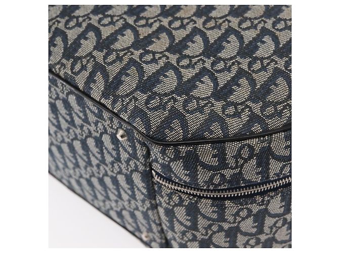 Christian Dior Trotter Canvas Handtasche Navy Silber Authentisch 165376 Marineblau - Ansicht 18