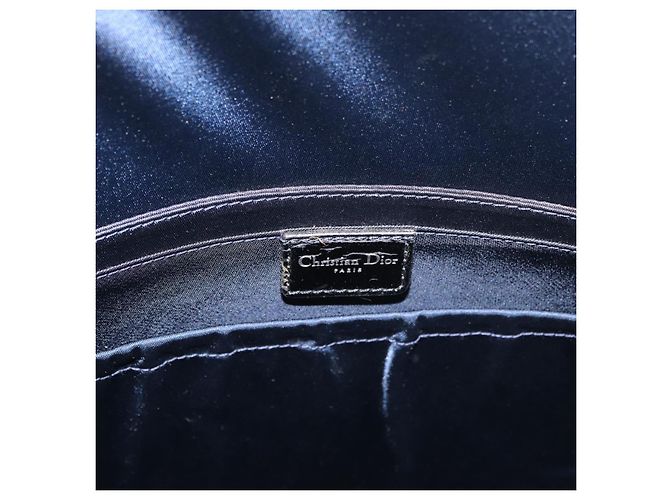 Christian Dior Trotter Canvas Handtasche Navy Silber Authentisch 165376 Marineblau - Ansicht 19