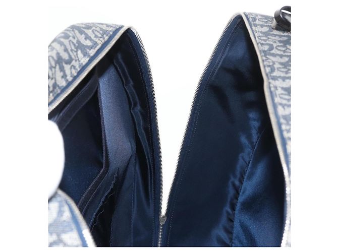 Christian Dior Trotter Canvas Handtasche Navy Silber Authentisch 165376 Marineblau - Ansicht 20