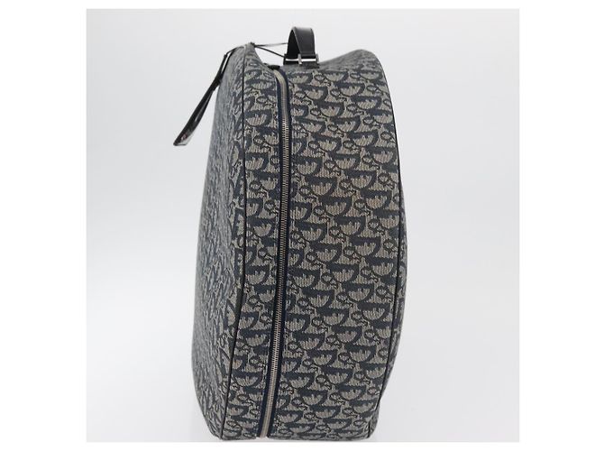 Christian Dior Trotter Canvas Handtasche Navy Silber Authentisch 165376 Marineblau - Ansicht 3