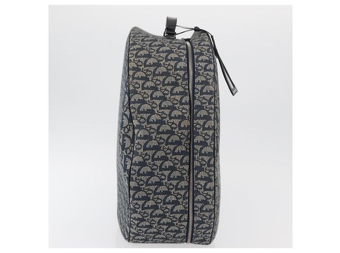 Christian Dior Trotter Canvas Handtasche Navy Silber Authentisch 165376 Marineblau - Ansicht 4
