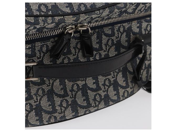 Christian Dior Trotter Canvas Handtasche Navy Silber Authentisch 165376 Marineblau - Ansicht 7