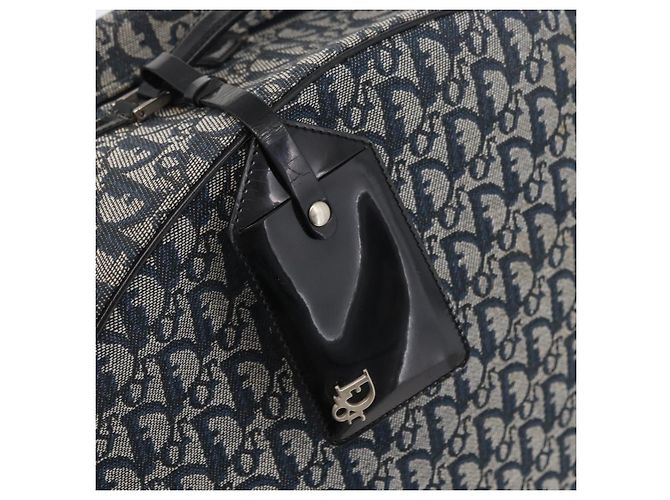 Christian Dior Trotter Canvas Handtasche Navy Silber Authentisch 165376 Marineblau - Ansicht 8